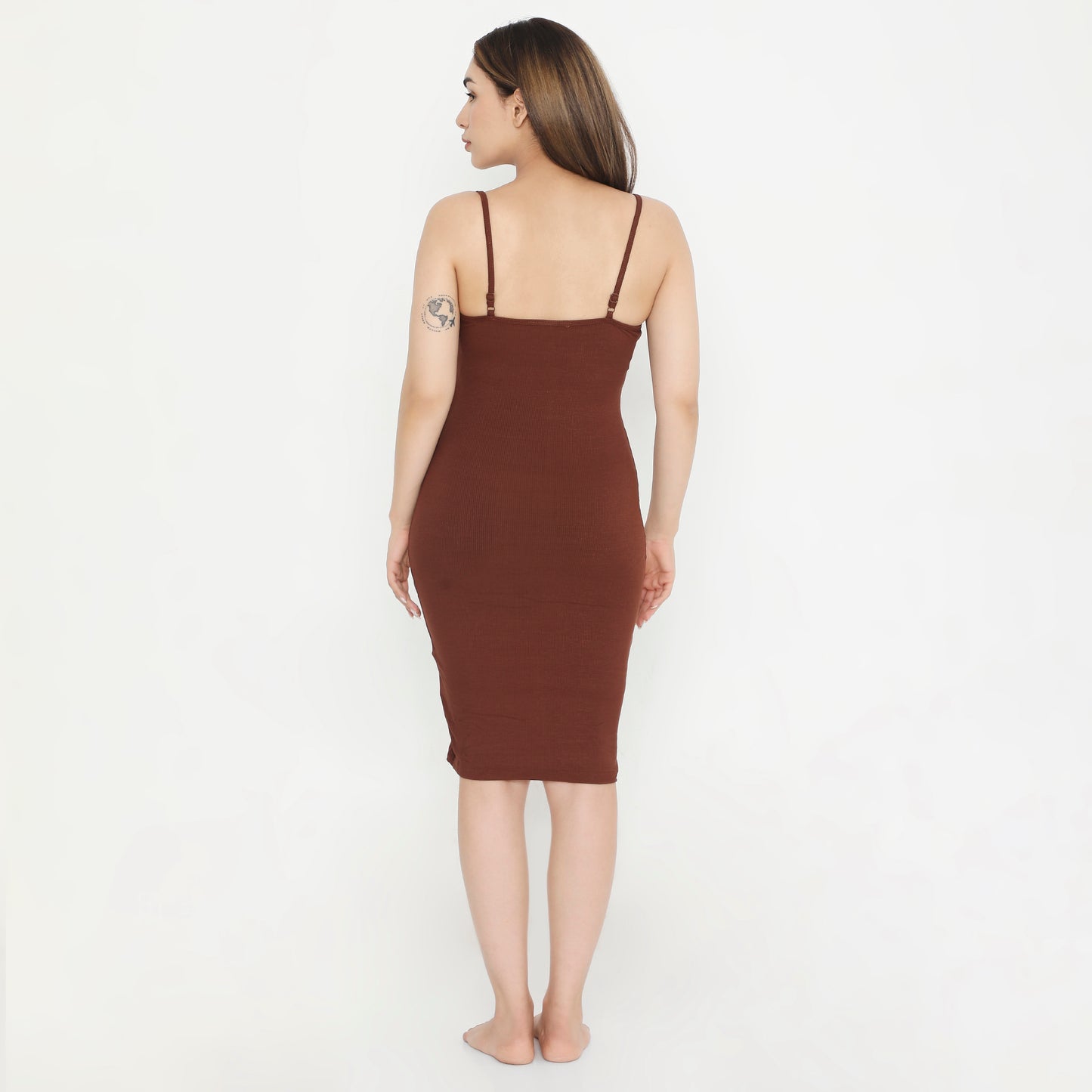 Built In Bra and Shapewear Cami Short BodyGlove Brown Dress