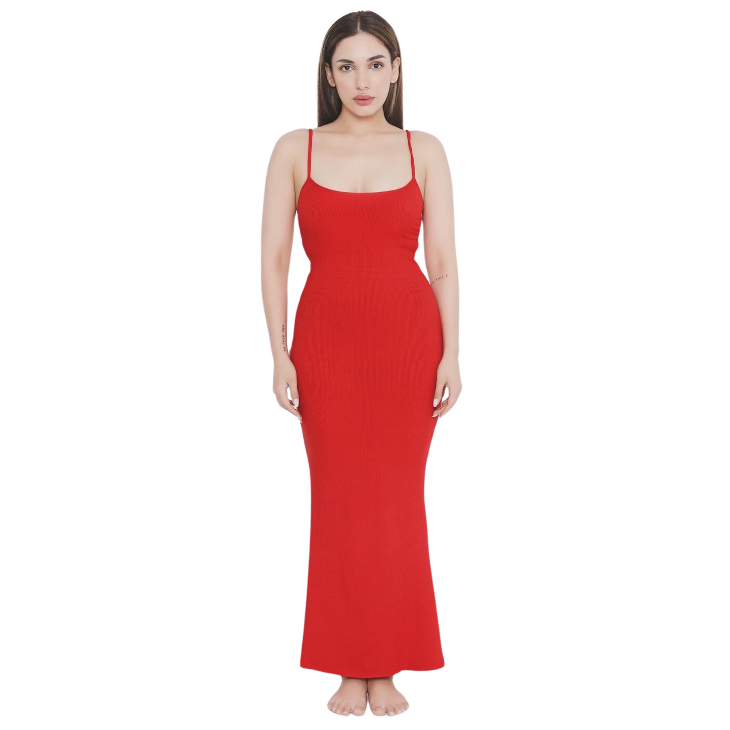 Built in Bra and Shapewear Red Cami Long BodyGlove Dress