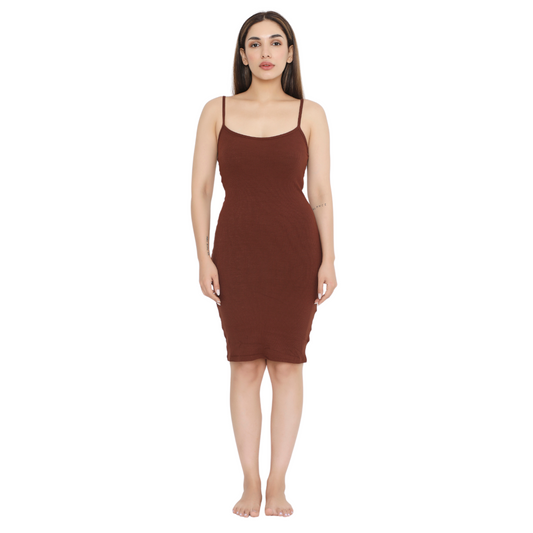 Built In Bra and Shapewear Cami Short BodyGlove Brown Dress