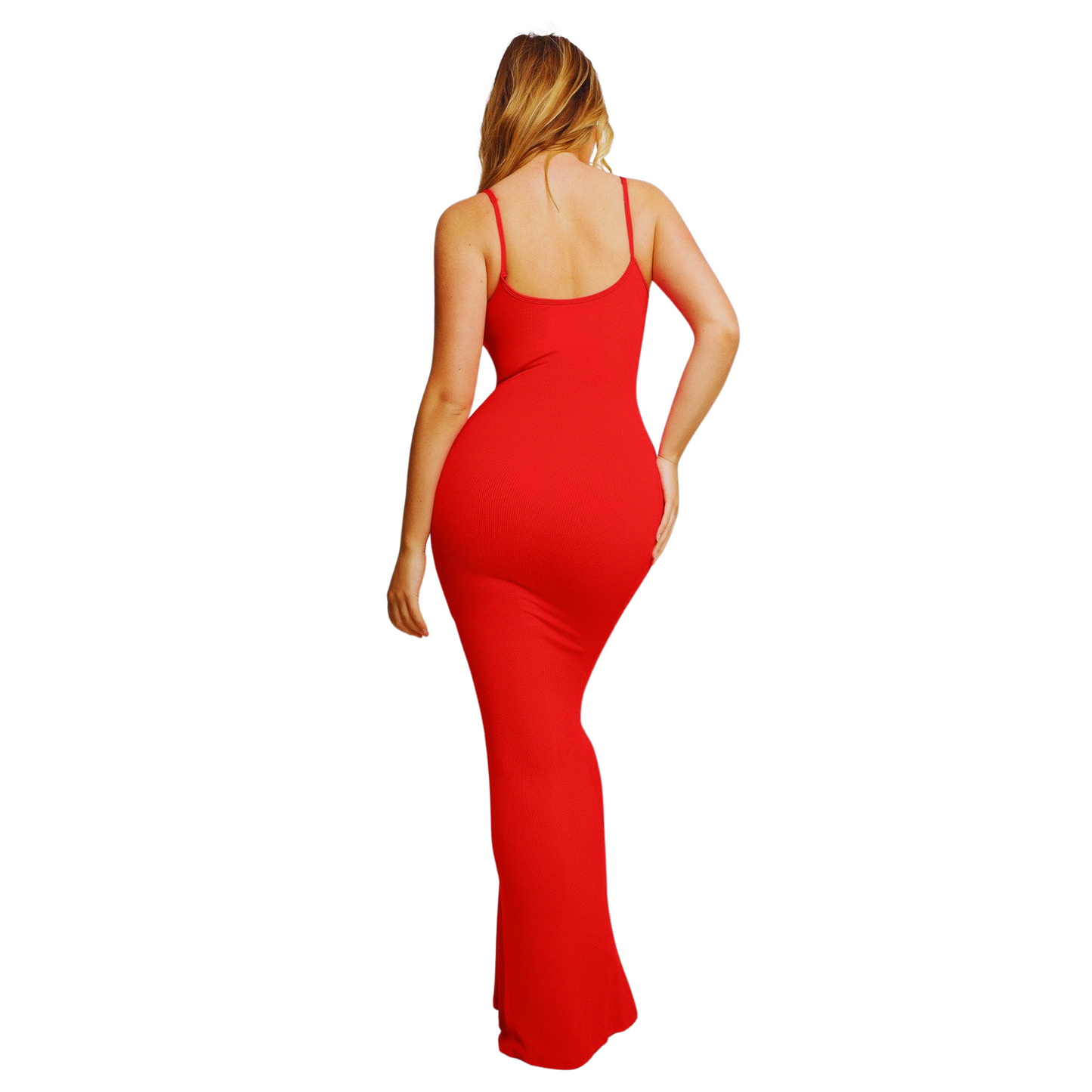 Built in Bra and Shapewear Red Cami Long BodyGlove Dress